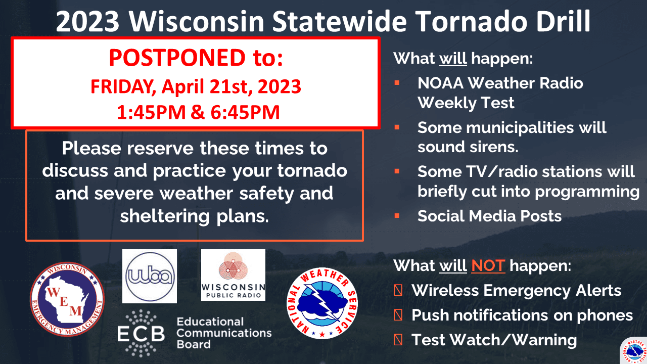 Statewide tornado drills to be held Friday