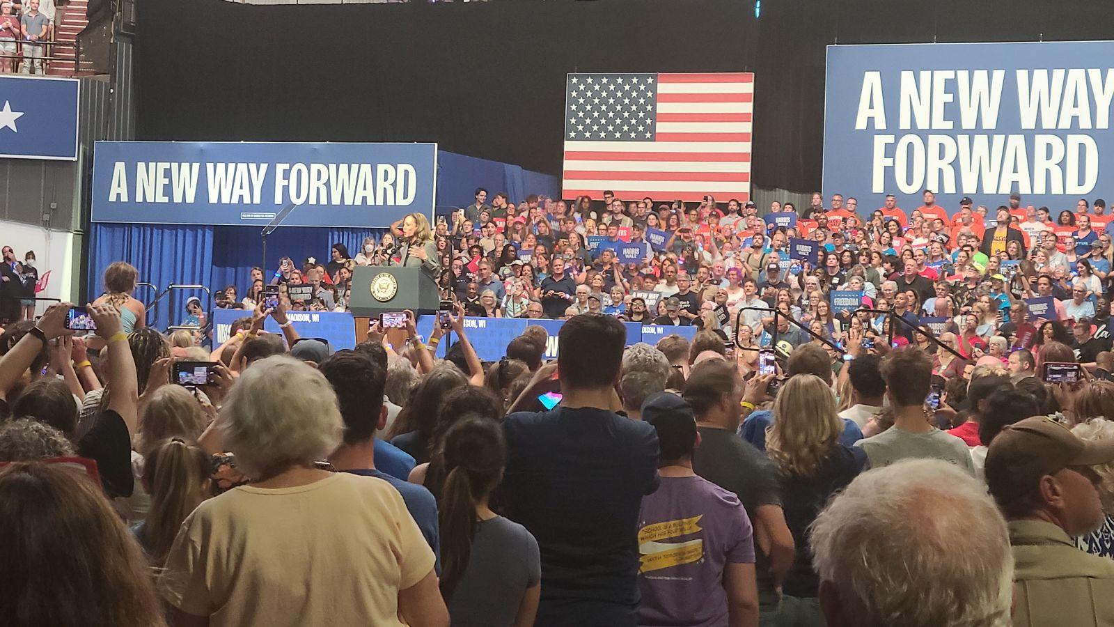 Harris Rallies Arena Of Supporters During Madison Stop