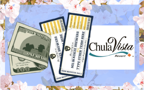 $100, Brewers Tickets, or Overnight Getaway at Chula Vista Resort