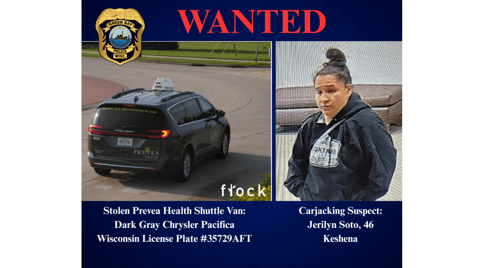 Green Bay police search for carjacking suspect