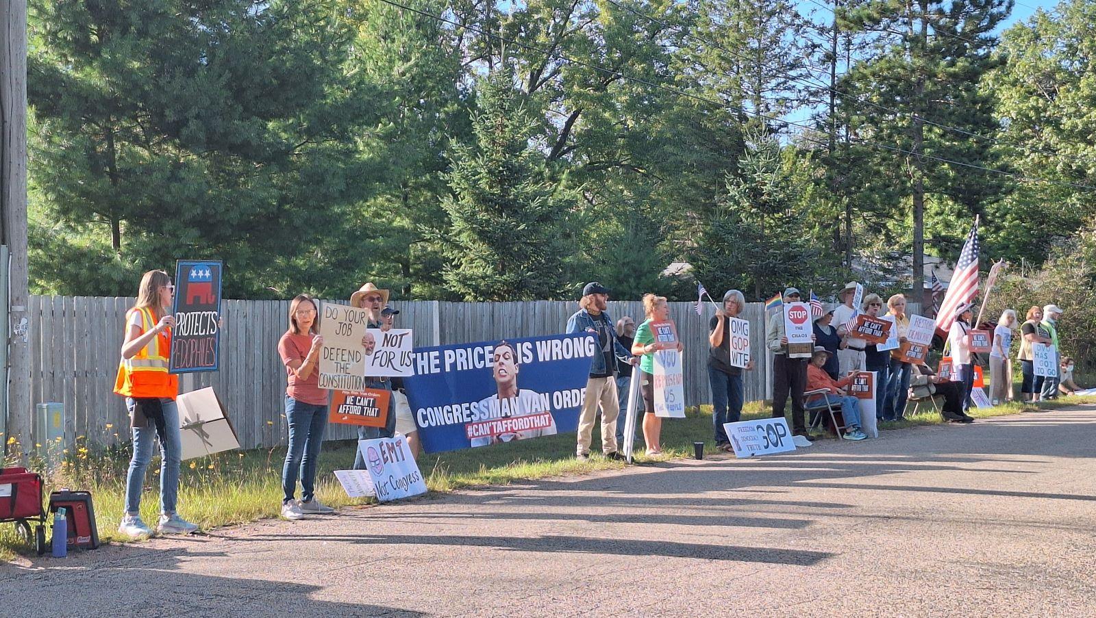 Protesters Rally Against Derrick Van Orden in Wisconsin Rapids
