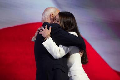 August 19, 2024 – Chicago, Illinois: President Joe Biden hugs his daughter Ashley Biden on the first night of the Democratic National Convention.