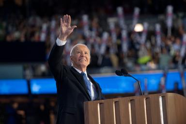 August 19, 2024 – Chicago, Illinois: President Joe Biden speaks at the first night of the Democratic National Convention.