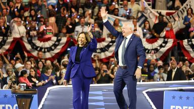 August 20, 2024 – Vice President Harris walks out with Governor Tim Walz