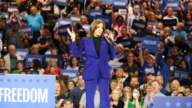 August 20, 2024 – Vice President Harris taking a serious moment during her speech