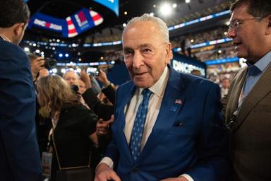 August 20, 2024 – Chicago, Illinois: Senate Majority Leader Chuck Schumer on the second night at the Democratic National Convention.