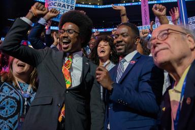 August 20, 2024 – Chicago, Illinois: The Tennessee delegation during the  “celebratory” roll call vote to nominate Vice President Kamala Harris on the second night of the Democratic National Convention in Chicago.