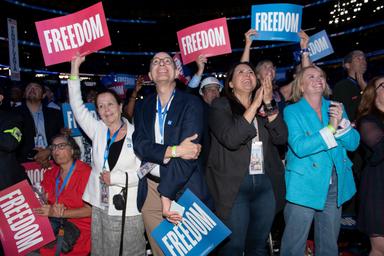 August 20, 2024 – Chicago, Illinois: The floor on the second night of the Democratic National Convention in Chicago.