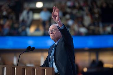 August 20, 2024 – Chicago, Illinois: Vermont Senator Bernie Sanders speaks on the second night of the Democratic National Convention in Chicago.