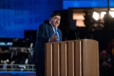 August 20, 2024 – Chicago, Illinois: Illinois Gov. JB. Pritzker’s remarks on the second night of the Democratic National Convention in Chicago.
