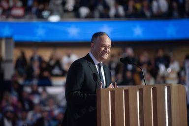 August 20, 2024 – Chicago, Illinois: The second gentleman Doug Emhoff’s remarks on the second night of the Democratic National Convention in Chicago.