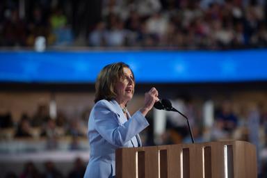 August 21, 2024 – Chicago, Illinois: Former Speaker of the House Nancy Pelosi speaks on the third night of the Democratic National Convention in Chicago.