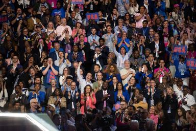 August 21, 2024 – Chicago, Illinois: The crowd during Oprah Winfrey’s remarks at the Democratic National Convention.