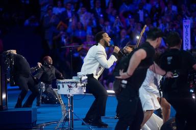 August 21, 2024 – Chicago, Illinois: John Legend and Sheila E’s performance at the Democratic National Convention.