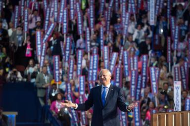 August 21, 2024 – Chicago, Illinois: Governor of Minnesota and Vice President nominee Tim Walz speaks at the Democratic National Convention.