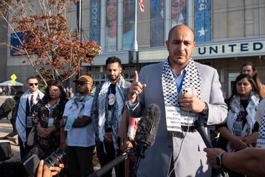 August 21, 2024 – Chicago, Illinois: Uncommitted delegates called for the Democratic Party to have a Palestinian speaker on the stage during the convention as a press conference Wednesday afternoon.