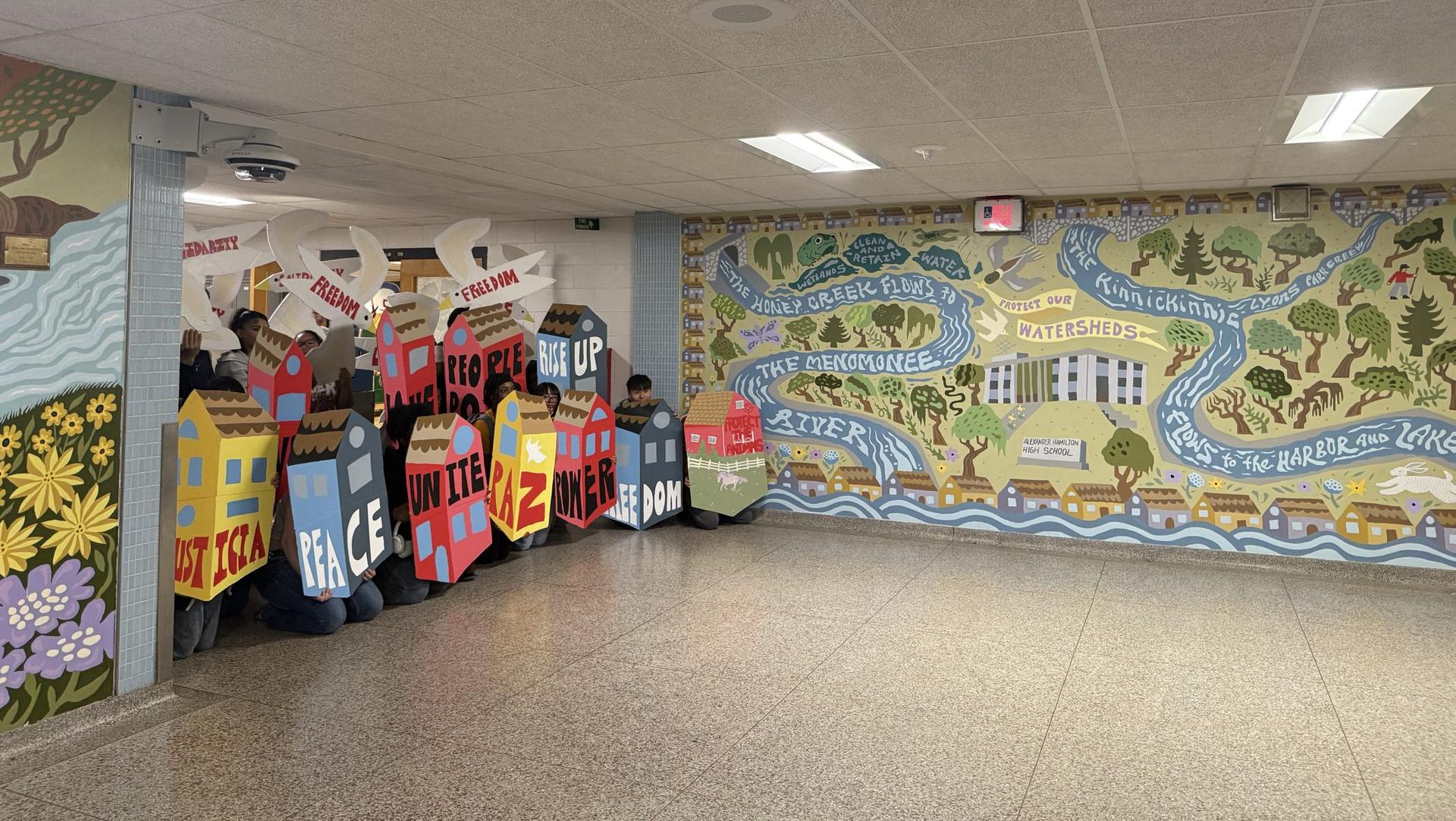 Student mural at Hamilton High School celebrates South Side diversity, educates on environment