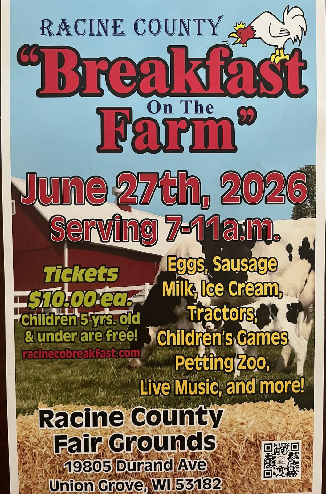 Racine County Breakfast on the Farm returns June 27 at fairgrounds in Union Grove