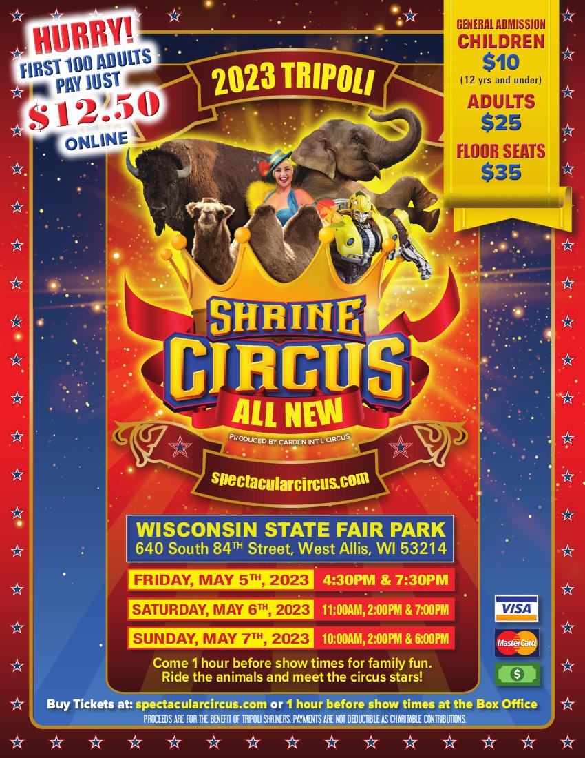 Tripoli Shrine Circus Coming May 5 to May 7 at Wisconsin State Fair Park