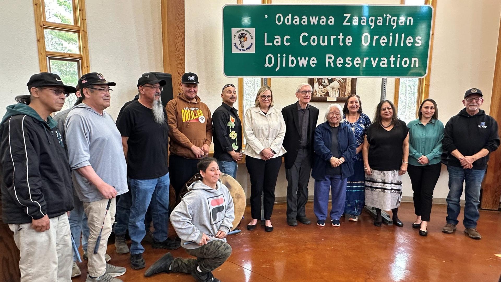 Lac Courte Oreilles Unveils New Dual-Language Highway Signs