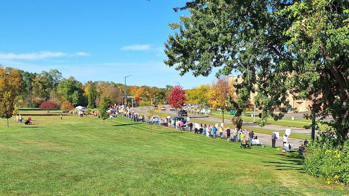 Crowd from hill