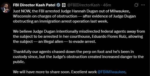 FBI ARREST – MIL JUDGE