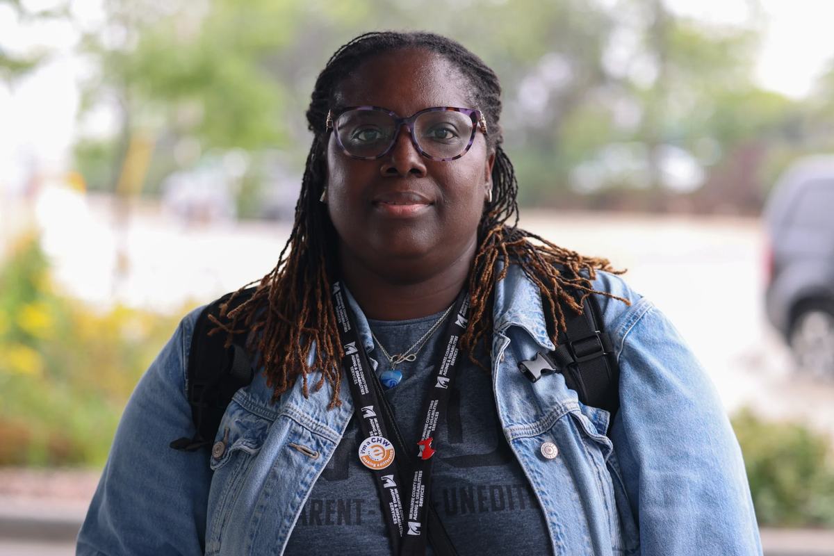 Sonja Dockery poses for a portrait. (Photo by Jonathan Aguilar / Milwaukee Neighborhood News Service / CatchLight Local)