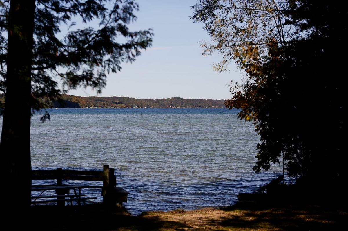 Torch Lake, one of Antrim County's many scenic destinations. (Kristen Norman for Votebeat)