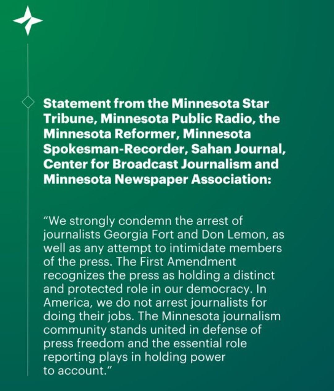 Support statement from MN Press