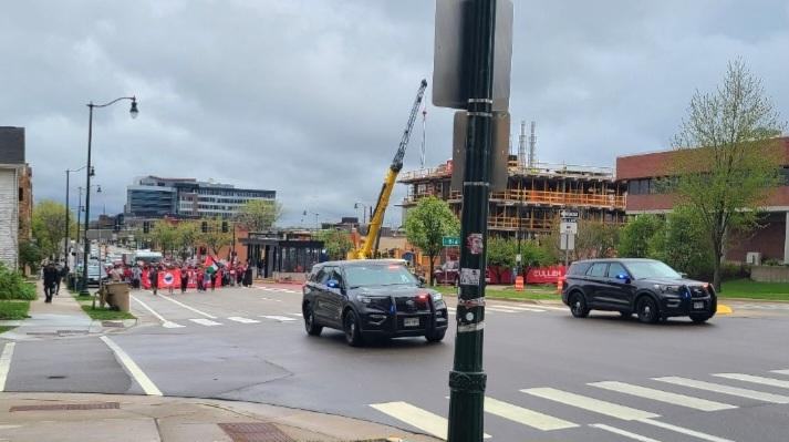web march on street