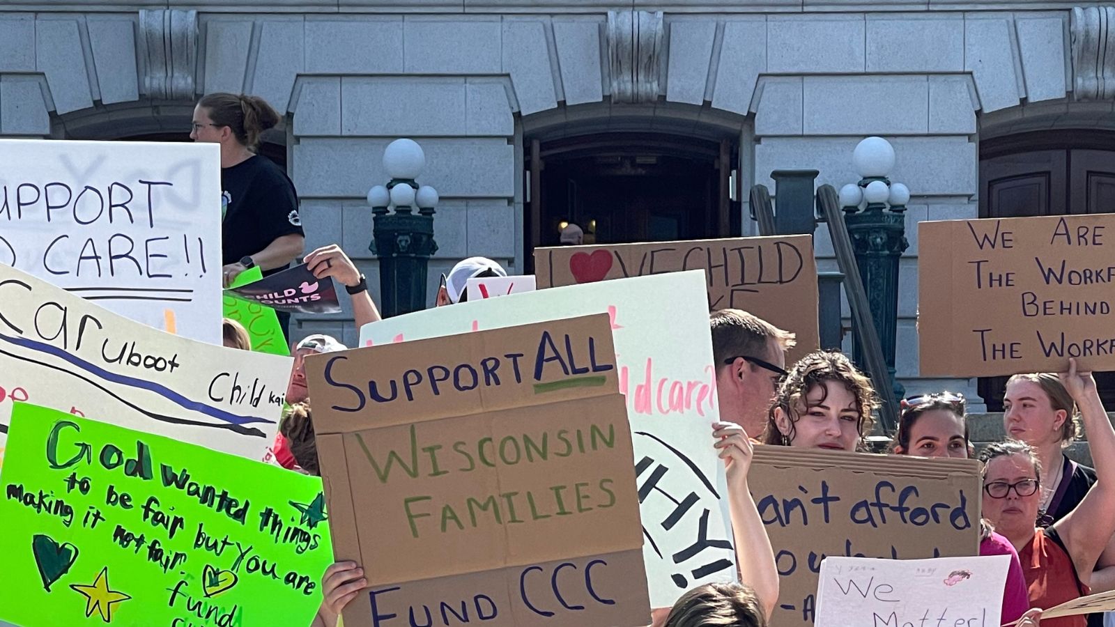 Rally held at state capitol in support of funding child care program
