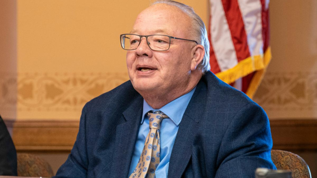 Rep. Todd Novak, R-Dodgeville, seen at a Jan. 24, 2024, Assembly hearing, is a sponsor of a bill to give those convicted of a crime and sentenced to decades in prison when they were younger than 18 an opportunity to apply for early release after 15 to 20 years.