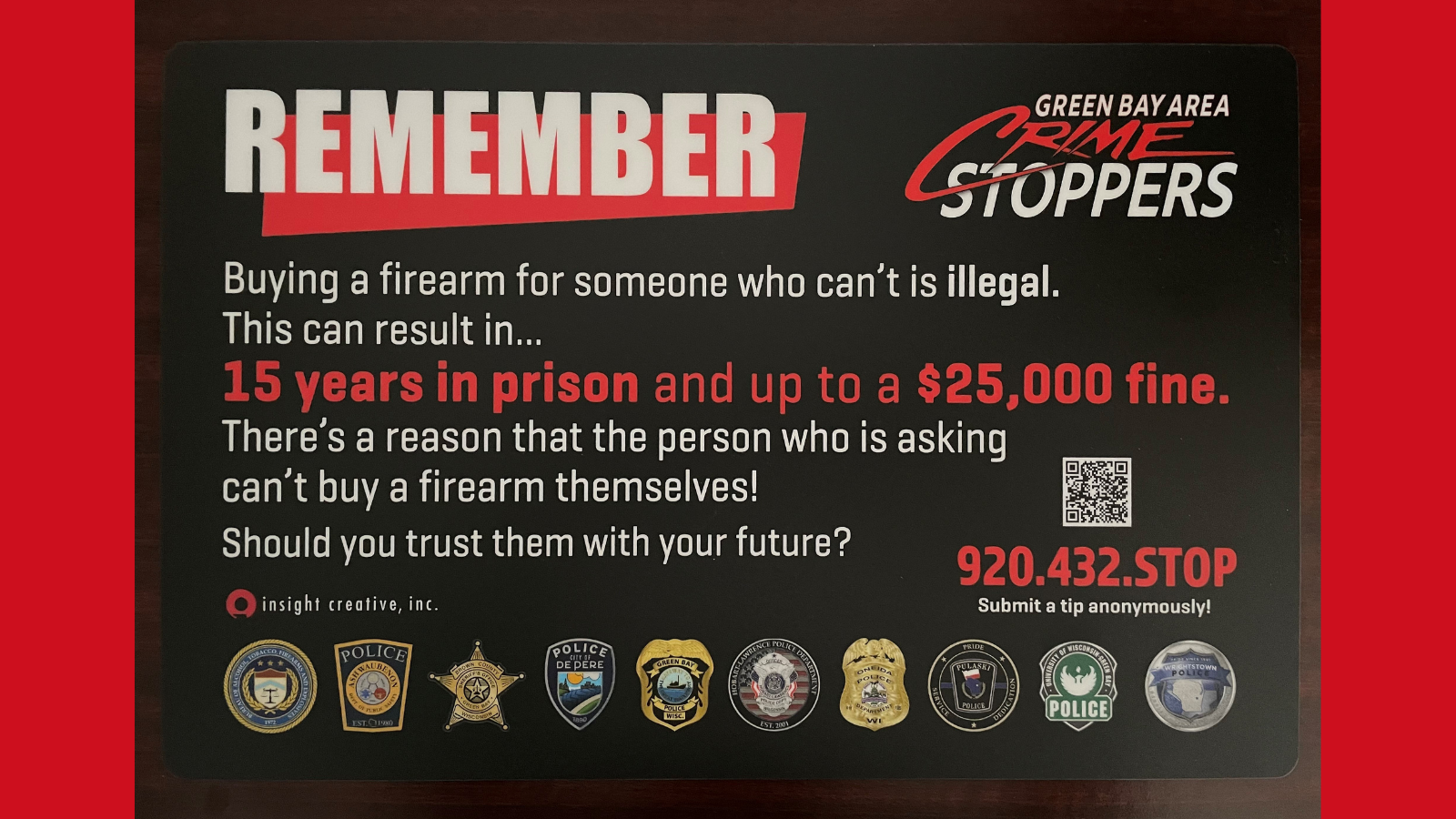 Brown County partners with ATF and Crime Stoppers to deter illegal firearm purchases