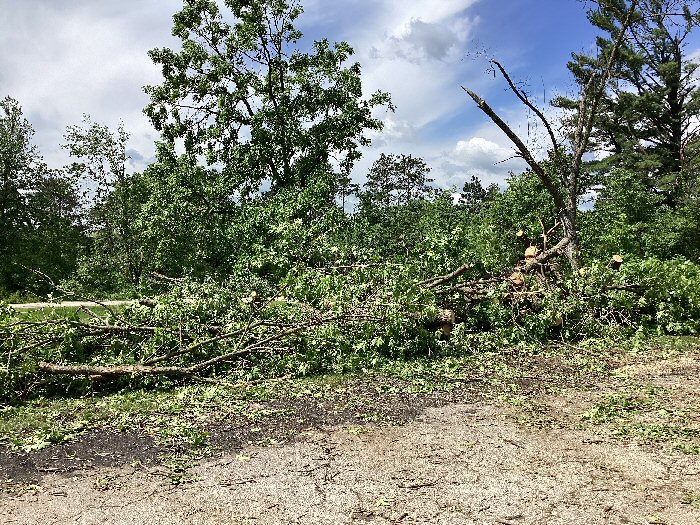 The National Weather Service shows damage caused by a tornado in Merrick State Park in Wisconsin on May 21, 2024.