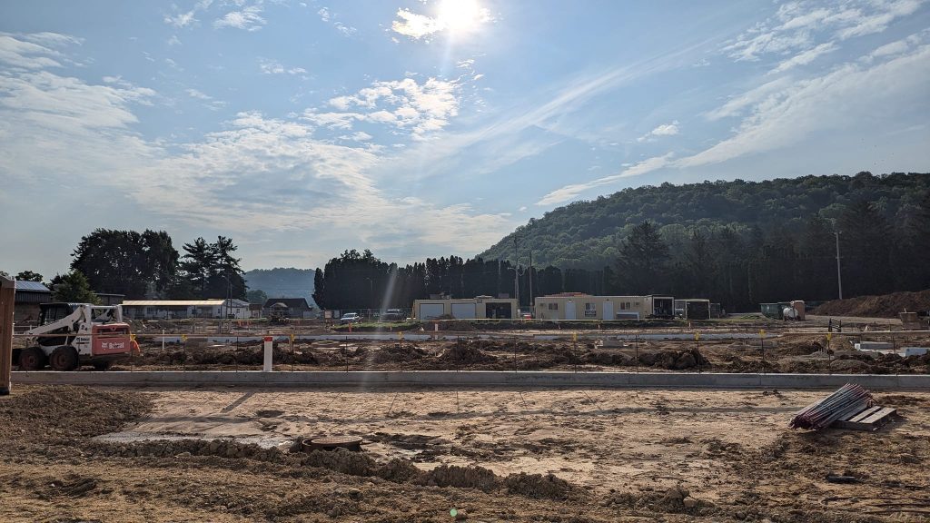 Construction work at Boscobel's new school additions on July 11, 2024.