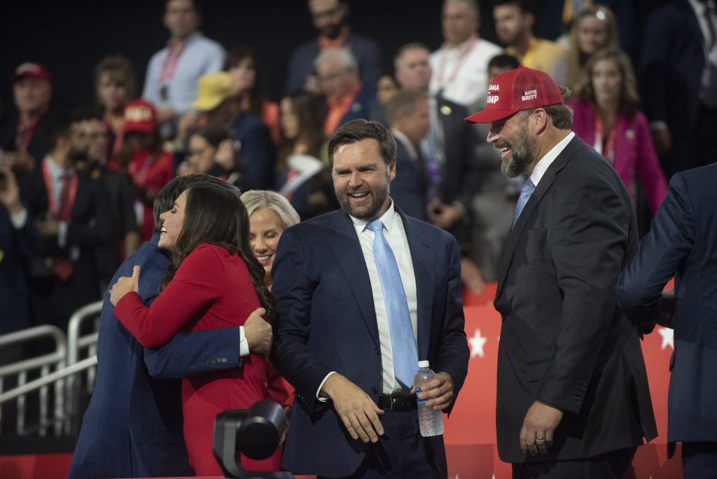 July 15, 2024 - Milwaukee, Wisconsin: Ohio Senator JD Vance enters the Republican National Convention shortly after being named Donald Trump's running mate on day one of the Republican National Convention.