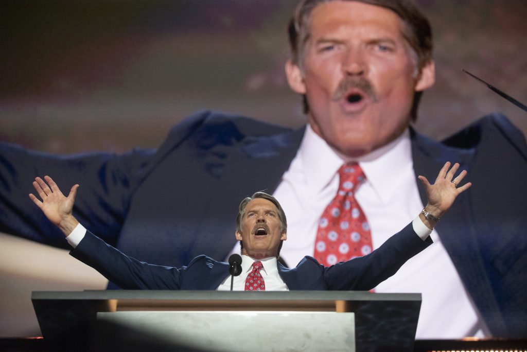 July 16, 2024 – Milwaukee, Wisconsin: Eric Hovde speaks at the 2024 Republican National Convention.