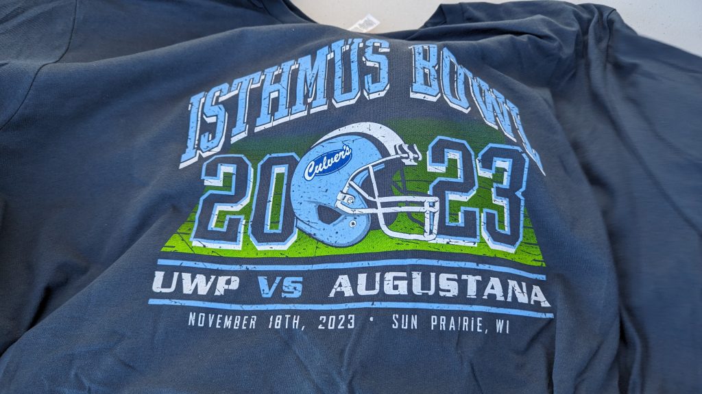 A t-shirt from the 2023 Culver's Isthmus Bowl, which is a college football game held annually in Sun Prairie, Wis.