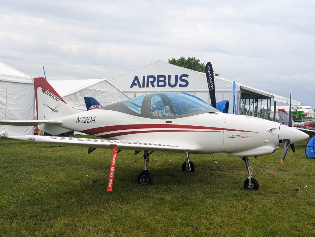 Dardo airplane on display at EAA AirVenture. The plane was designed and manufactured in Italy. 