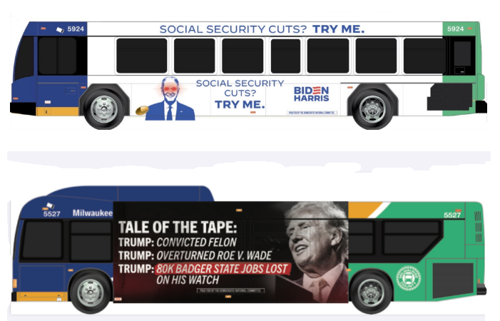 Dnc Bus RNC Disrupts Milwaukee Transit, DNC Counters with Meme-Wrapped Buses ...