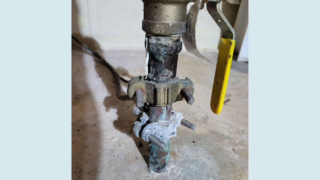 Pipes in basement made of lead.