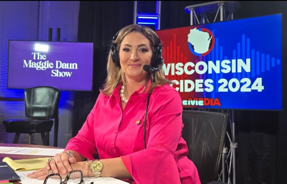 My friend, Maggie Daun, talking with Milwaukee County Board Chair Marcella Nicholson about election results while she is at a polling place this afternoon.
"We have to get the count done officially. And yes, it may take time. But every vote will be counted," Nicholson says.