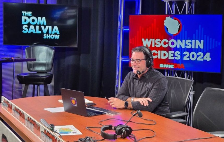 Dom Salvia, host of The Dom Salvia Show, live on-air and talking with callers about their voting experience.
"There was a line of about 30 people when I arrived. And it kept getting longer. But everything seemed to be running well," a Racine area listener tells Dom.