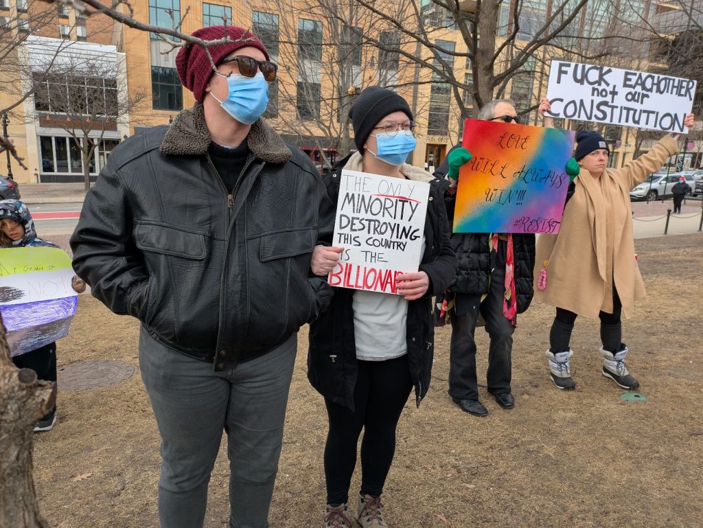 Protest at state Capitol in Madison.