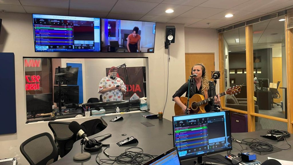 Lo Marie performing in the Lair at the WMDX studio on State Street in Madison