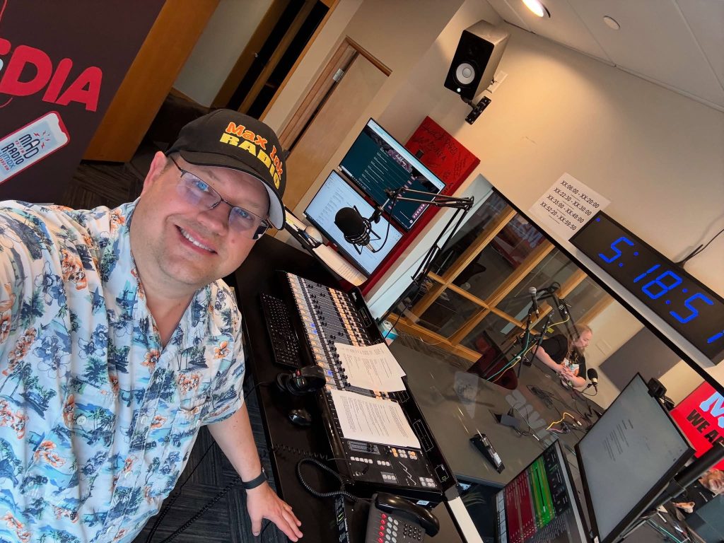 Rob Roberts in the WMDX control room on State Street in Madison