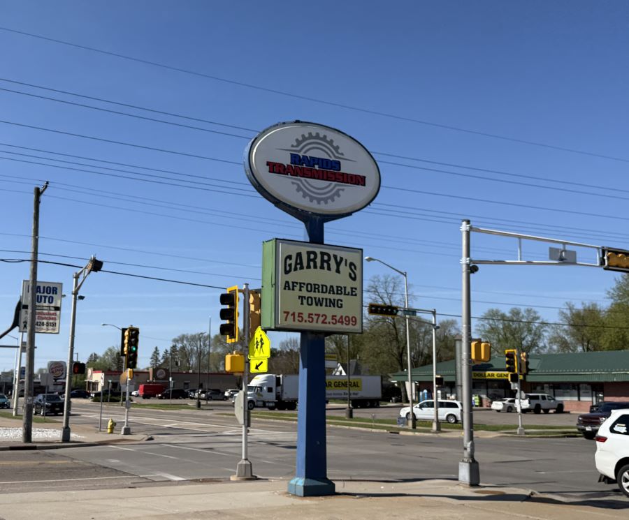 Rapids Transmission sign