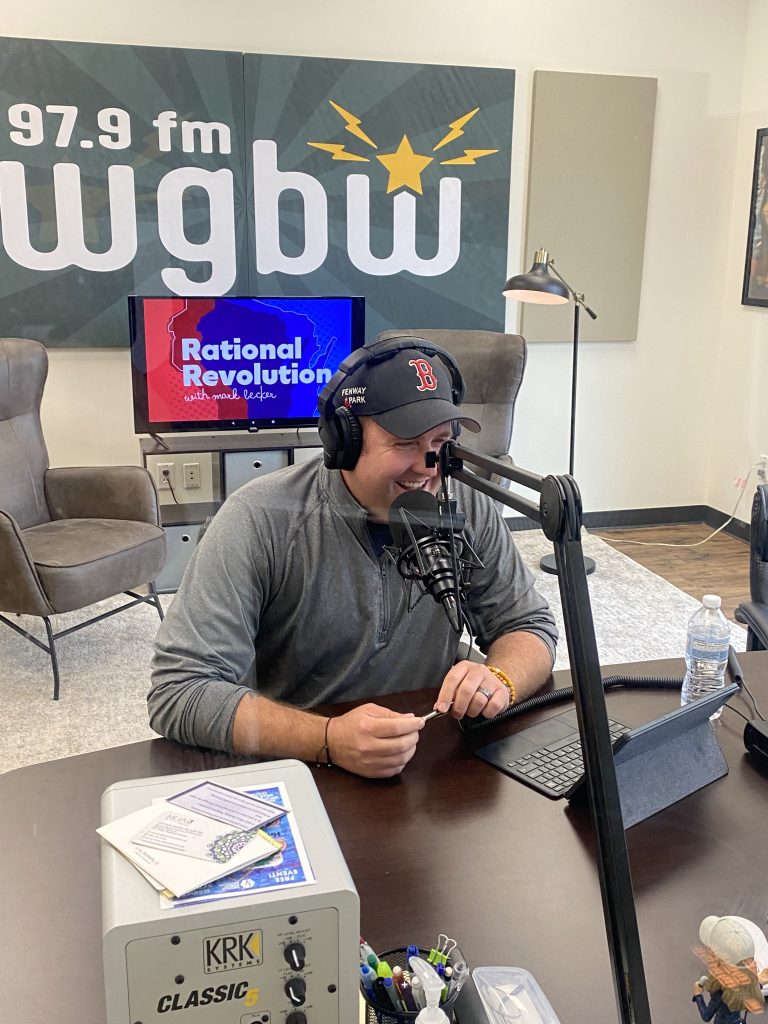 Picture of Mark Becker in WGBW studio behind the mic