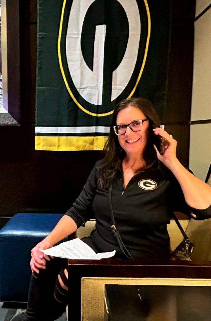 Teri Barr on the phone live with Max Ink Radio from the Madison premiere of "No Packers No Life"