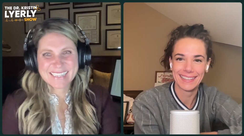 Dr. Kristin Lyerly and Kristin Brey during the recording of this episode